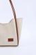 Cream Tan SHK108 Faux Leather Women Hand And Shoulder Bag With Wallet And Makeup Bag