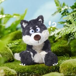 Gray Wolf Plush Toy Adorably Goofy Little Wolf, Super Cute