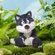 Gray Wolf Plush Toy Adorably Goofy Little Wolf, Super Cute