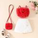 Girls 3D Flower Pulling Strap Set