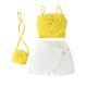 Girls 3D Flower Pulling Strap Set