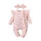 Girls Suit Ruffled Striped Long-sleeved One-piece Trousers
