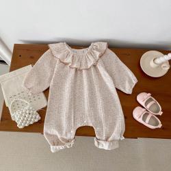 Baby Spring And Autumn Cotton Long Sleeve Floral Jumpsuit