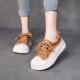 Womens Fashion Full Grain Cow Leather Lace-up Casual Shoes