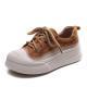 Womens Fashion Full Grain Cow Leather Lace-up Casual Shoes