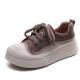 Womens Fashion Full Grain Cow Leather Lace-up Casual Shoes