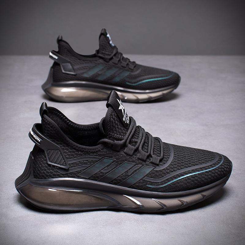 Mens Breathable Fly Woven Shock Absorption Sports Casual Shoes