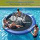 8FT Inflatable Water Hammock Floating Ring, Inflatable Floating Dock Platform for for Lakes, Pools, Oceans, Blue
