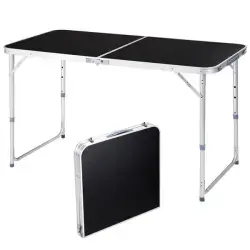 4Ft Portable Multipurpose Folding Table Black