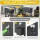87.5X91X38.5cm 80QT Rectangular Plastic Box Iron Foot Tube Refrigeration And Insulation Cart Dark Grey