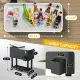 87.5X91X38.5cm 80QT Rectangular Plastic Box Iron Foot Tube Refrigeration And Insulation Cart Dark Grey