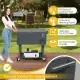 87.5X91X38.5cm 80QT Rectangular Plastic Box Iron Foot Tube Refrigeration And Insulation Cart Dark Grey