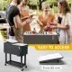 87.5X91X38.5cm 80QT Rectangular Plastic Box Iron Foot Tube Refrigeration And Insulation Cart Dark Grey