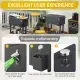 87.5X91X38.5cm 80QT Rectangular Plastic Box Iron Foot Tube Refrigeration And Insulation Cart Dark Grey