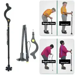 Gehstock Faltbar Spazierstock Mit Licht Klappbar Wanderstock Gehhilfe Krückstock