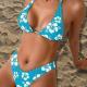 Sexy Triangle Two-Piece Bikini Printed Swimsuit Women
