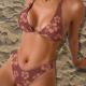 Sexy Triangle Two-Piece Bikini Printed Swimsuit Women