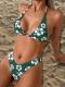 Sexy Triangle Two-Piece Bikini Printed Swimsuit Women