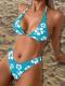 Sexy Triangle Two-Piece Bikini Printed Swimsuit Women