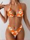 Sexy Triangle Two-Piece Bikini Printed Swimsuit Women