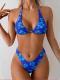 Sexy Triangle Two-Piece Bikini Printed Swimsuit Women
