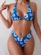 Sexy Triangle Two-Piece Bikini Printed Swimsuit Women