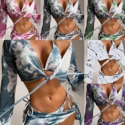 New Style Tie-Dye Sexy Four-Piece Split Swimsuit Bikini