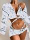 New Style Tie-Dye Sexy Four-Piece Split Swimsuit Bikini