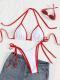 Summer Womens Solid-color Triangle Sexy Bikini