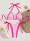 Summer Womens Solid-color Triangle Sexy Bikini