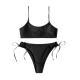 Solid-color Halter Split Swimsuit With A Sporty Vibe