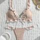 Sexy Solid-Color Strappy Swimsuit Womens Two-Piece Bikini