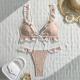 Sexy Solid-Color Strappy Swimsuit Womens Two-Piece Bikini