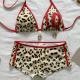Necklace-Strap Leopard-Print Bikini Swimsuit