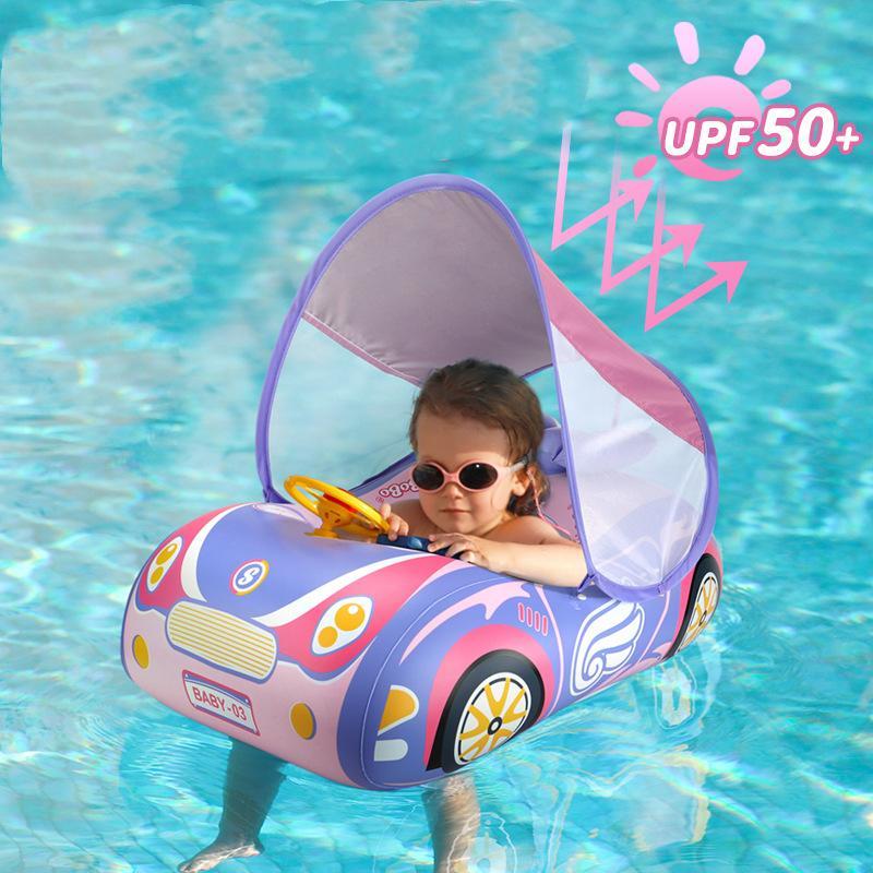 Childrens Running Model Swimming Ring With Sun Protection