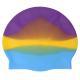 Silicone Swimming Cap Gradient Color Blocking Waterproof Printing