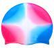Silicone Swimming Cap Gradient Color Blocking Waterproof Printing