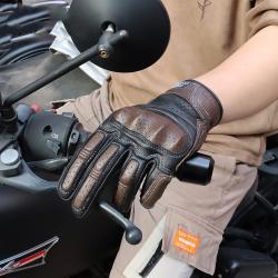 Breathable Touch Screen Motorcycle Riding Leather Gloves Mens Drop-resistant
