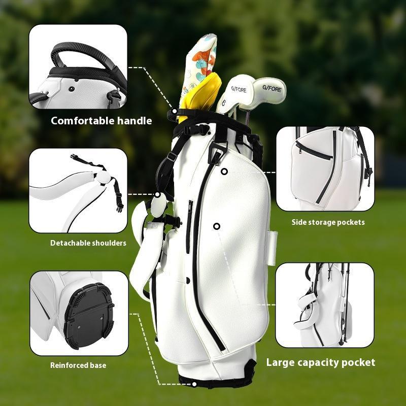 Golf Bag PU Leather Waterproof Portable Bracket