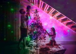 Childrens Astronaut LED Projector Lamp With Telescope, White