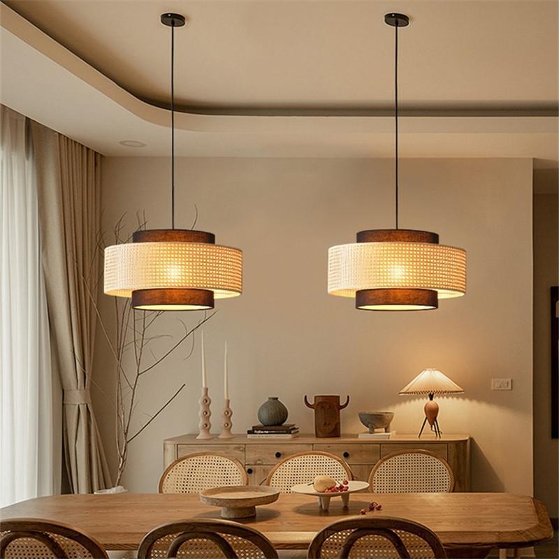 Zen-inspired Tea Room With A Chinese-style Rattan Chandelier
