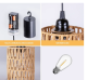 A Hanging Lamp With A 4-cell AA Battery Compartment And Bamboo Frame