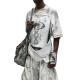Asymmetric Distressed Loose Short-Sleeve T-Shirt