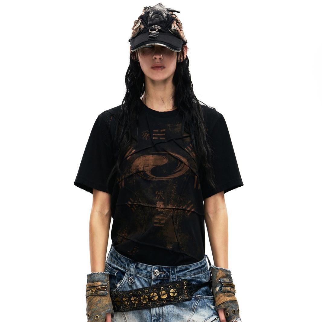 Slim-fit Straight-shoulder Short-sleeve T-shirt