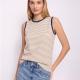 Fashionable Striped Sleeveless Vest Womens Top