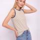 Fashionable Striped Sleeveless Vest Womens Top