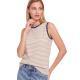 Fashionable Striped Sleeveless Vest Womens Top