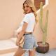 Floral And Animal Embroidery T-Shirt Short Casual Top For Women
