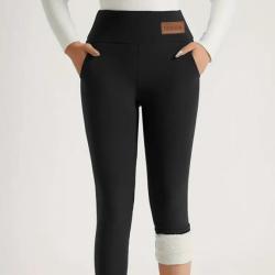 Womens High Waist Warm Fleece Lined Leggings
