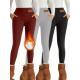 Womens High Waist Warm Fleece Lined Leggings